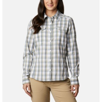 Columbia Overhemd Dames, Silver Ridge Lite Plaid Long Sleeve Wit, 32ZBEPXGU